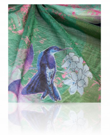 Палантин Женский SN-VINTAGE.BIRD/TURQUE